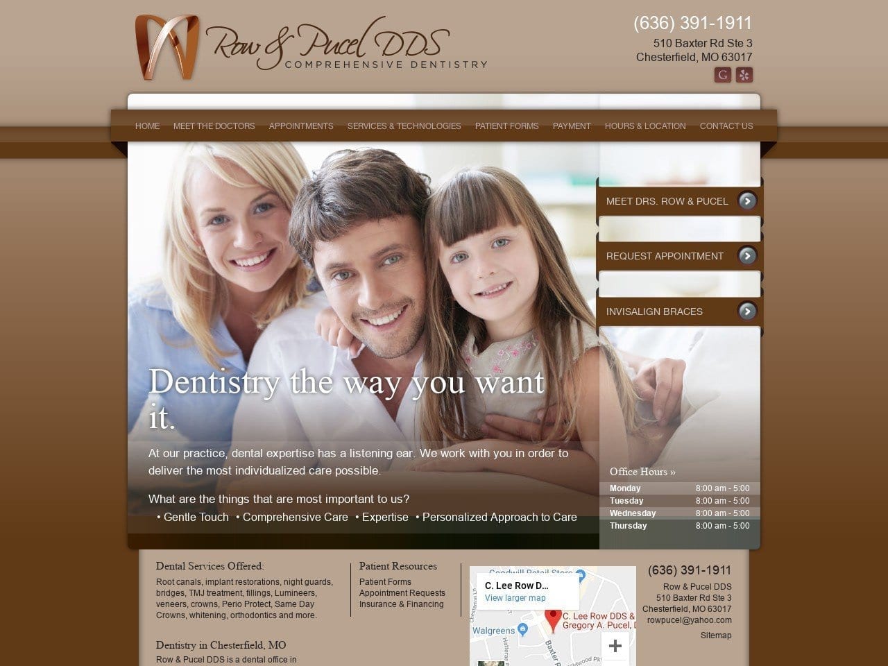 Row & Pucel DDS Website Screenshot from rowpuceldental.com