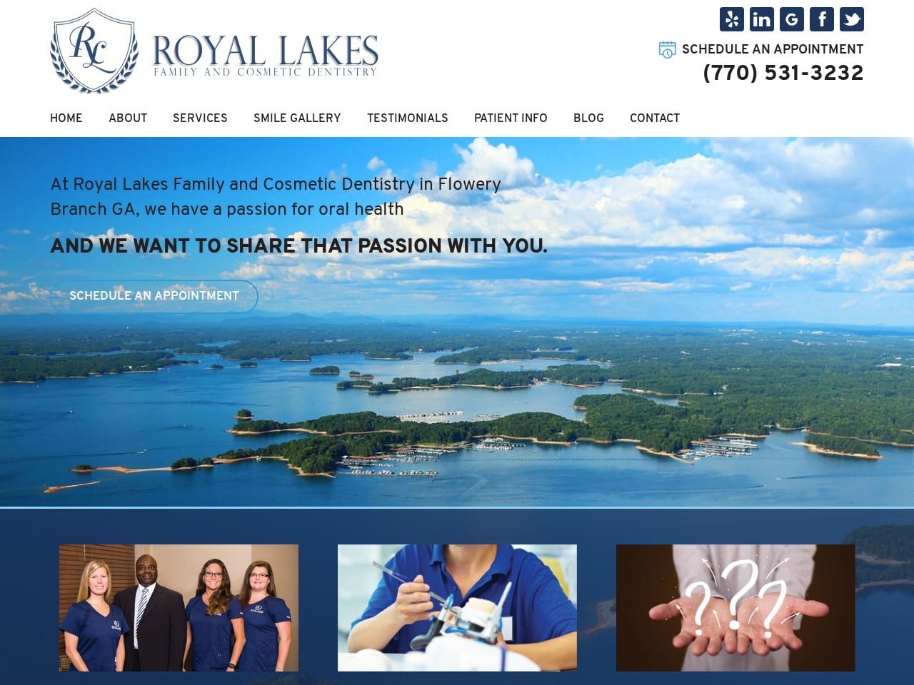 Royal Lakes Family And Cosmetic Dentist Website Screenshot from royallakesdental.com