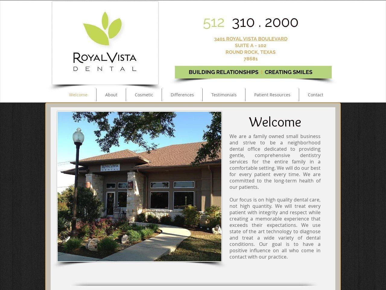 Royal Vista Dental Website Screenshot from royalvistadental.com