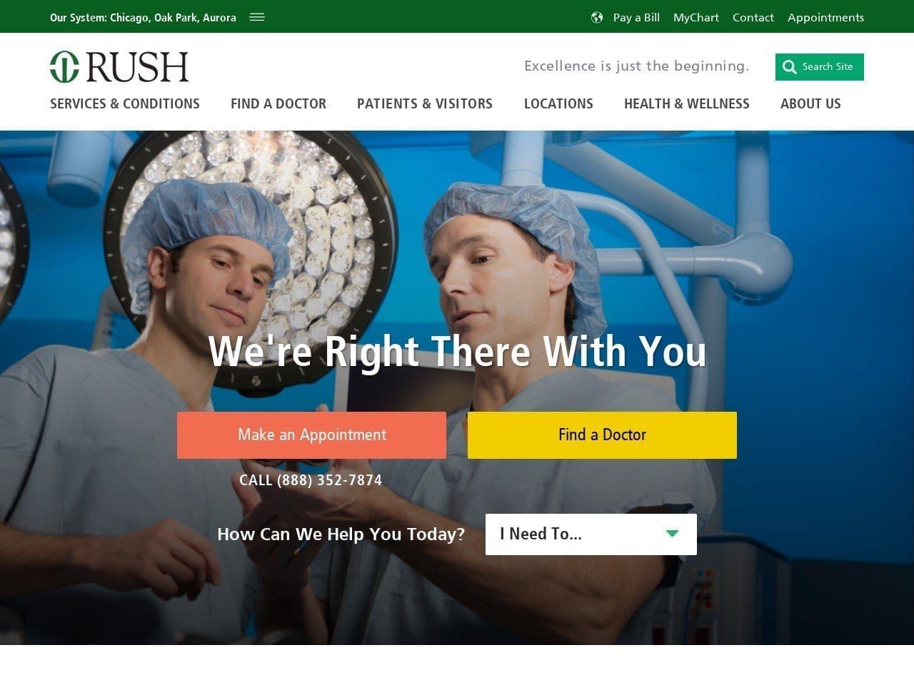 Rush University Medical Center Website Screenshot from rush.edu