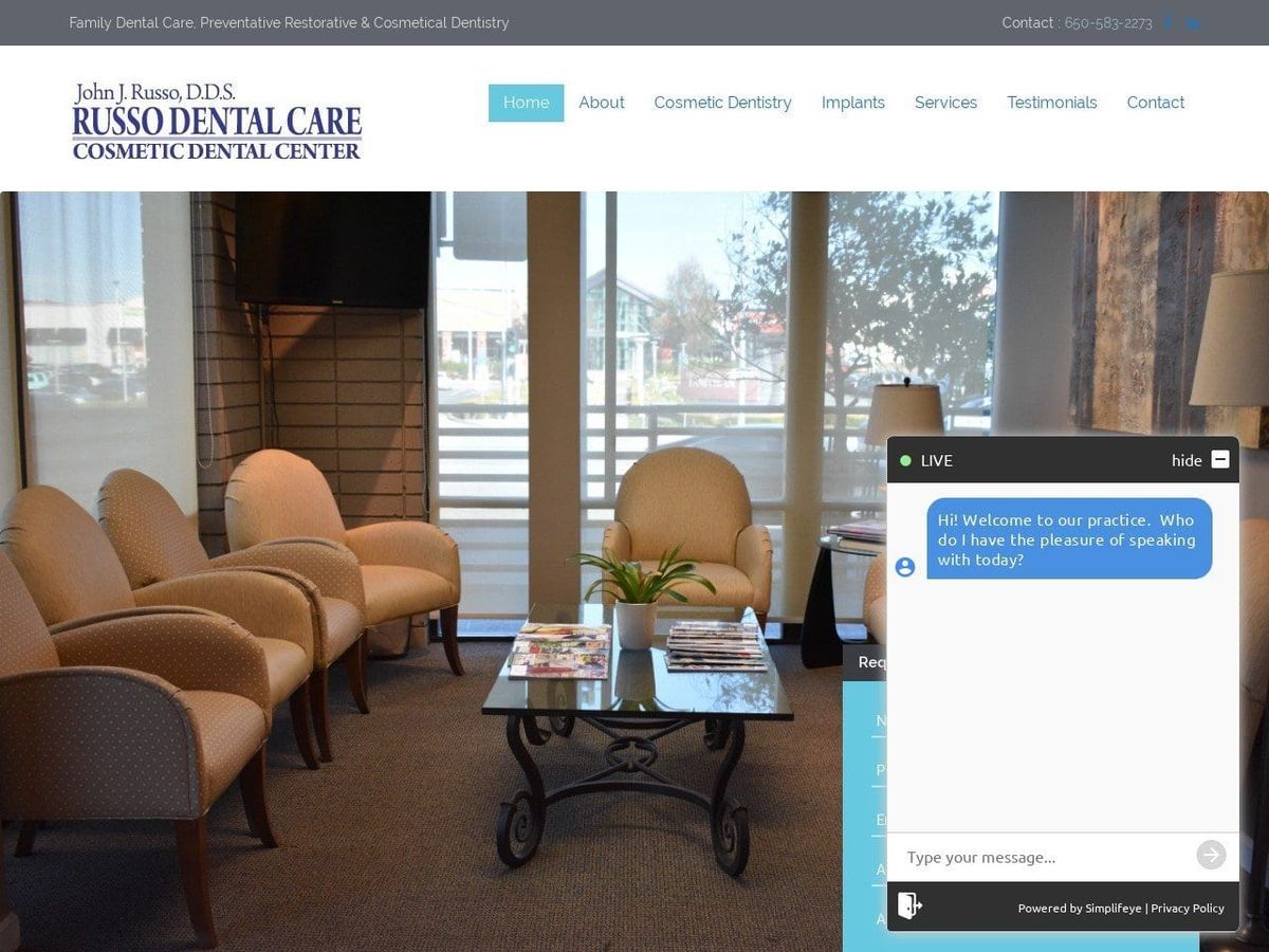 Russo Dental Care Website Screenshot from russodentalcare.com