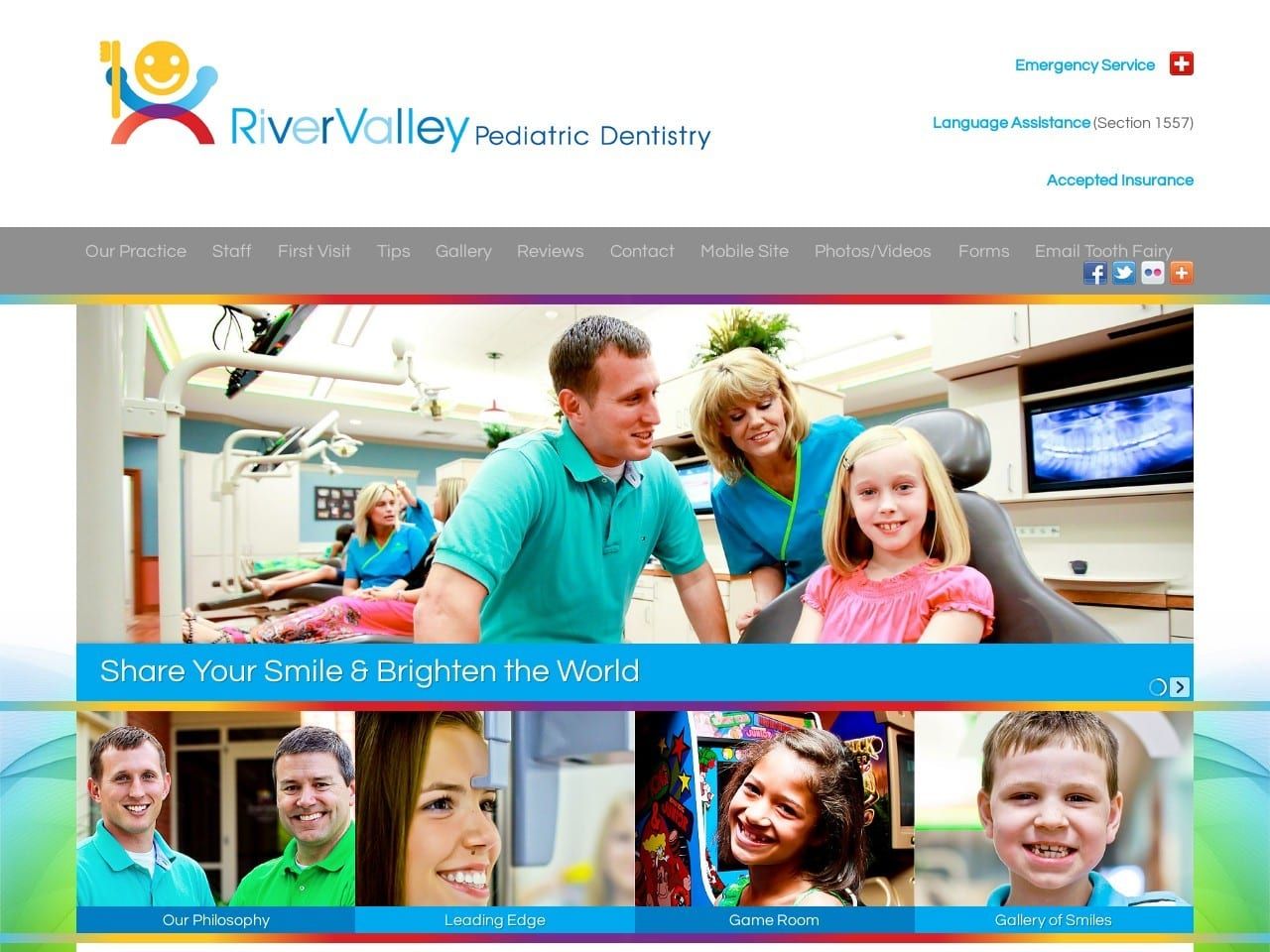 River Valley Pediatric Dentist Website Screenshot from rvpd.org