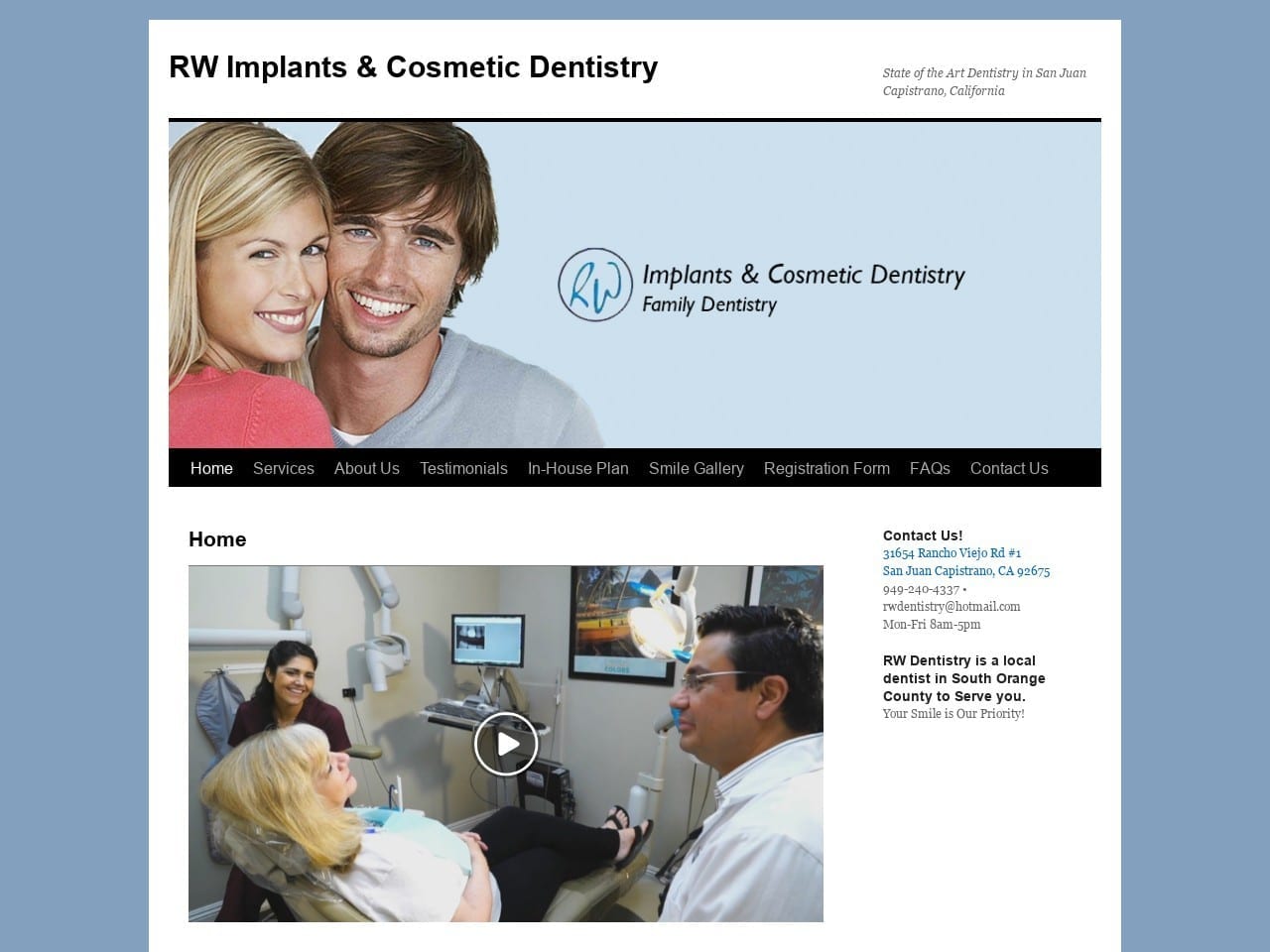 Rw Implants Dentist Website Screenshot from rwdentistry.com