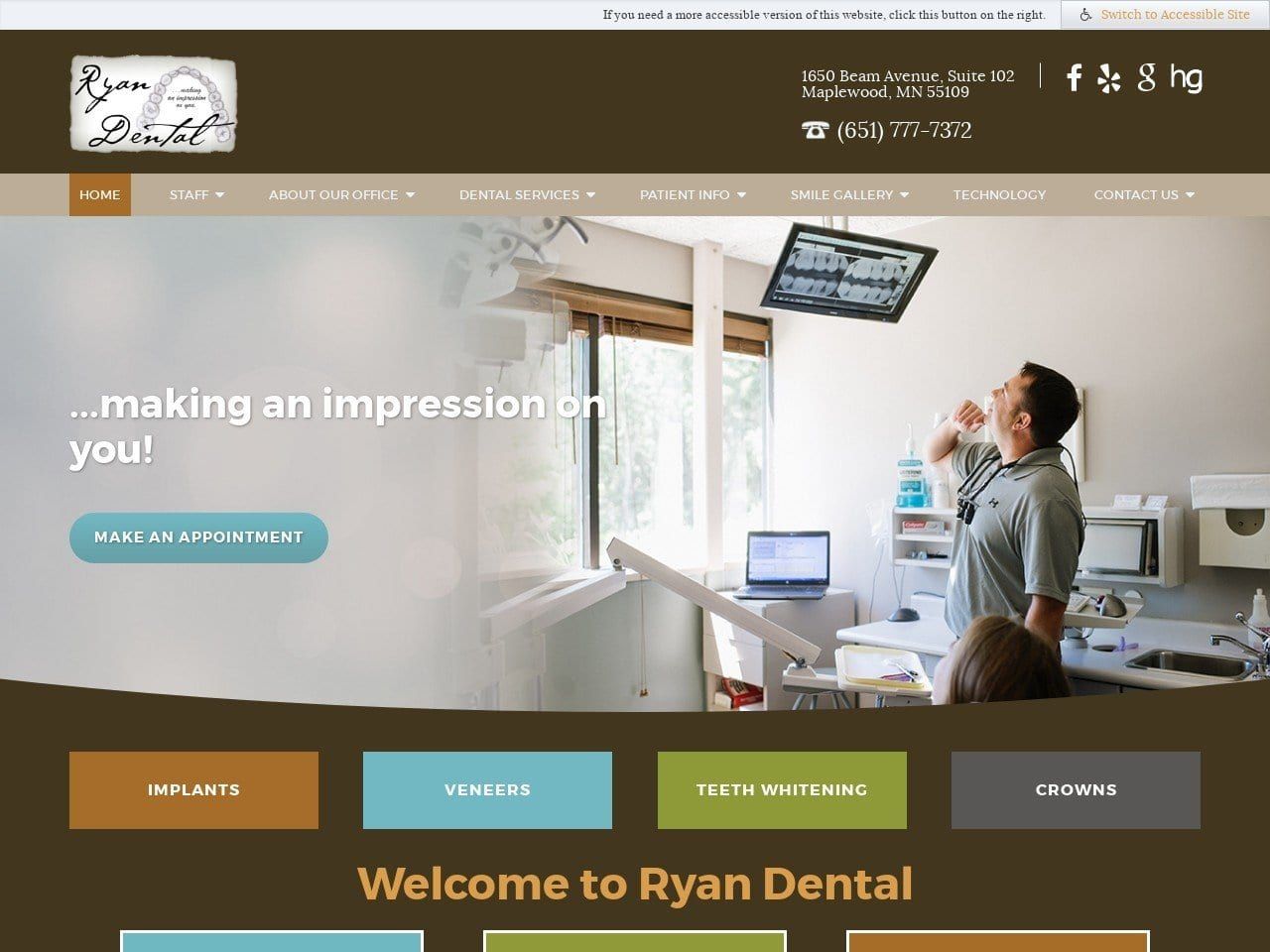 Ryan Dental Mn Website Screenshot from ryandentalmn.com