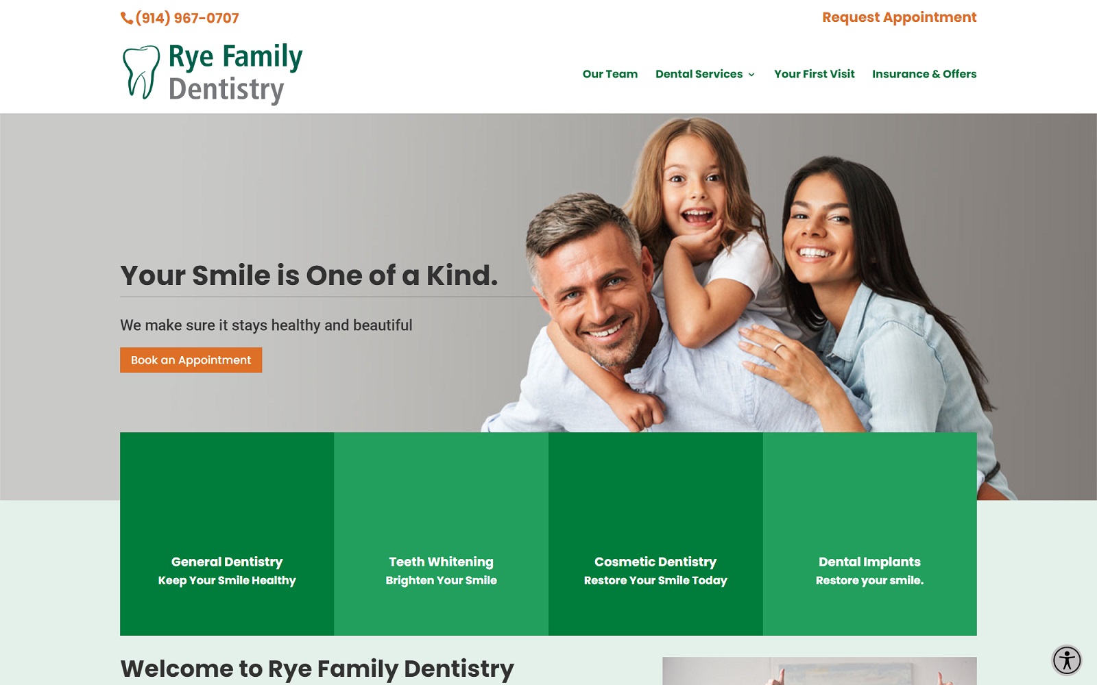 ryefamilydentistry.com screenshot