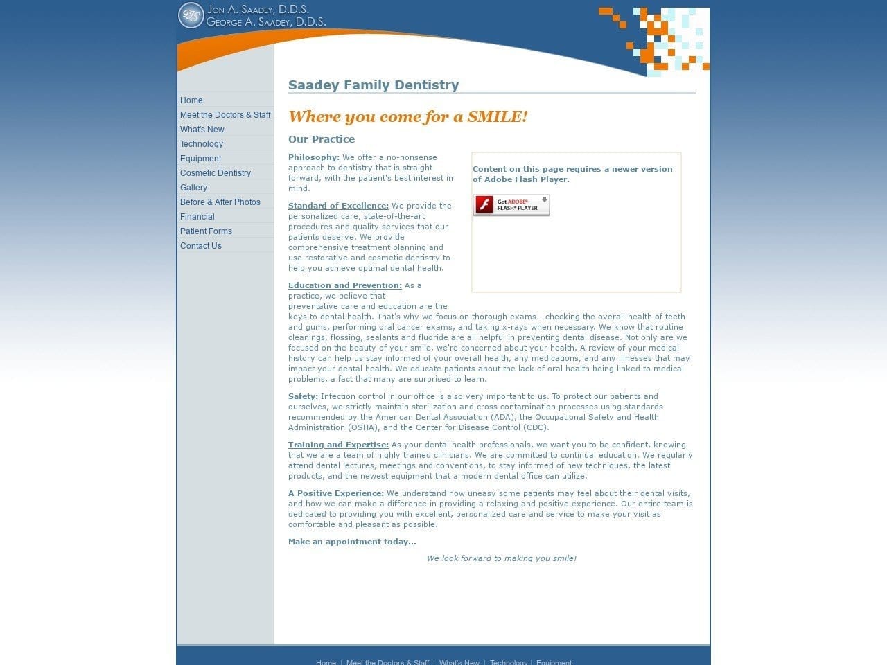 Jon A Saadey Ltd Website Screenshot from saadeydds.com