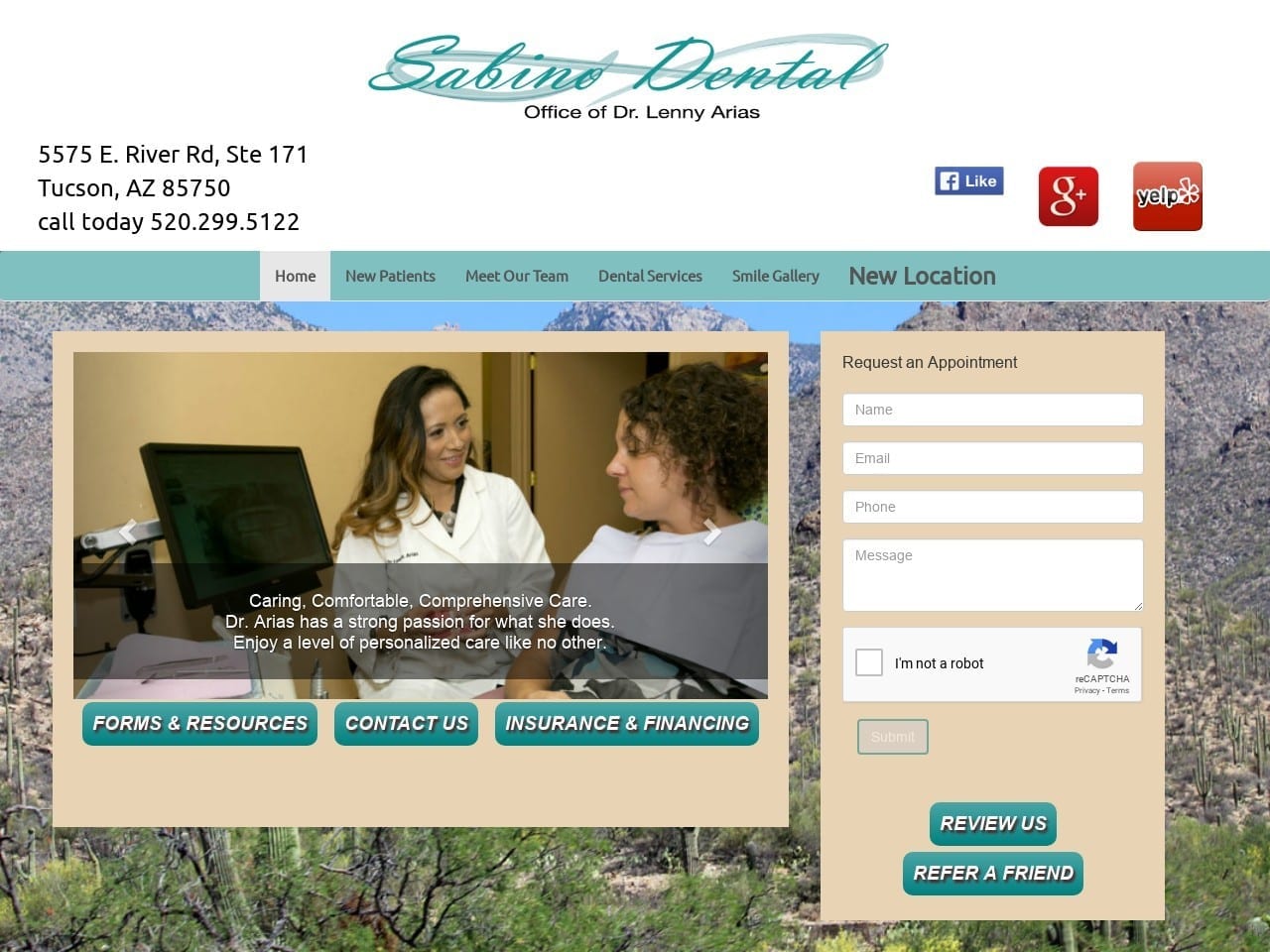 Sabino Dental Website Screenshot from sabinodental.com