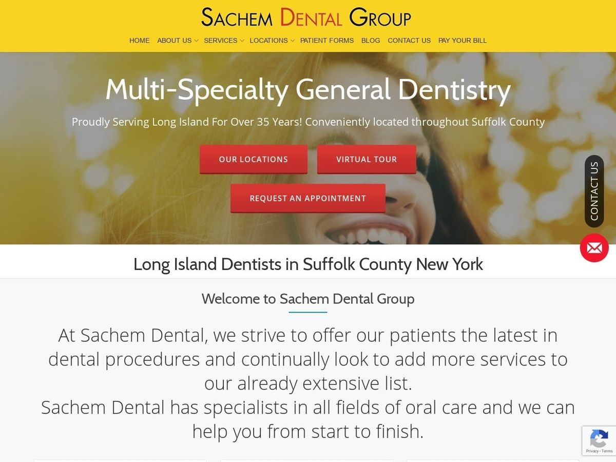Sachem Dental Group Website Screenshot from sachemdental.com