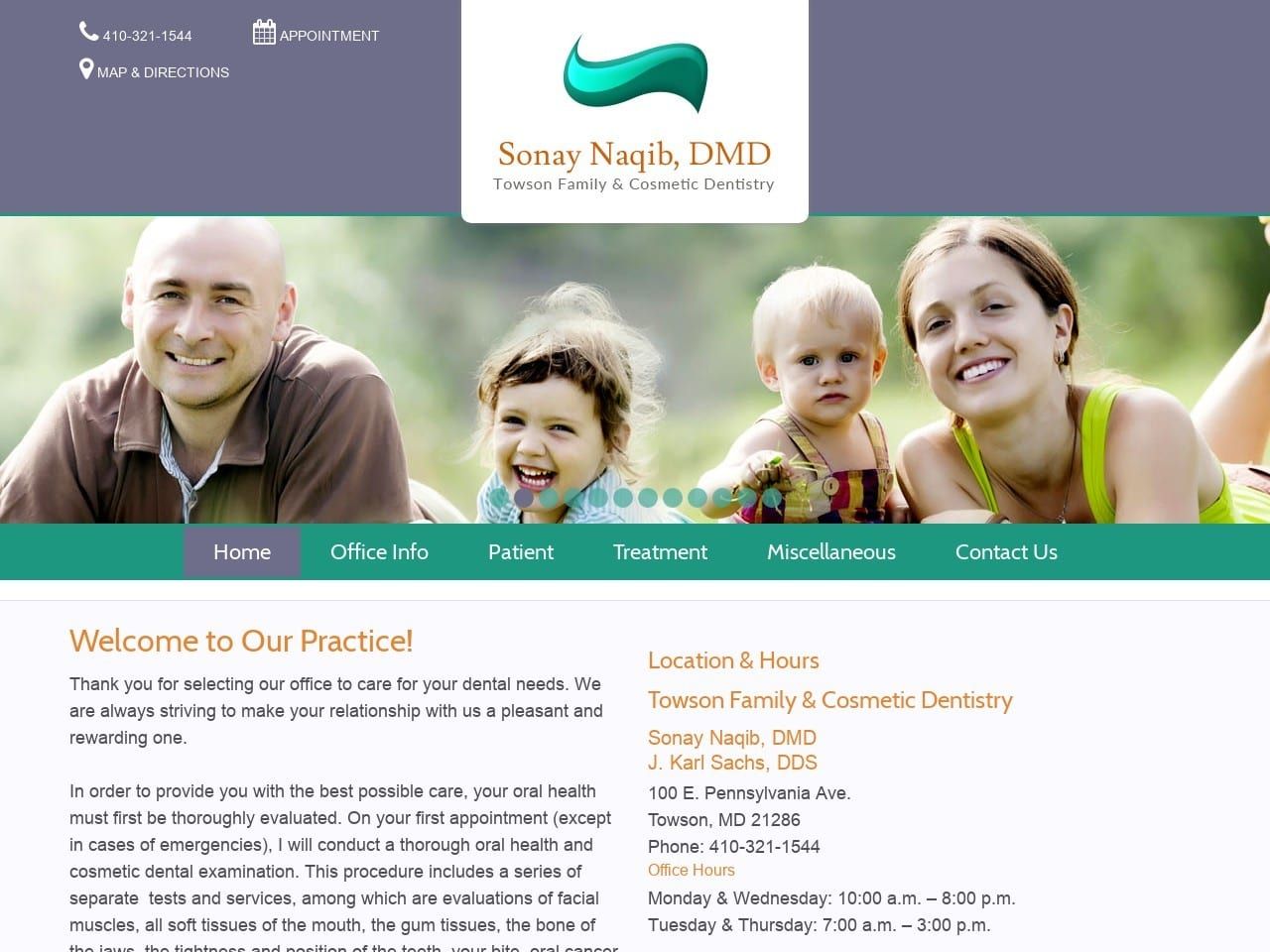 Sachs Dentist Website Screenshot from sachsdds.com