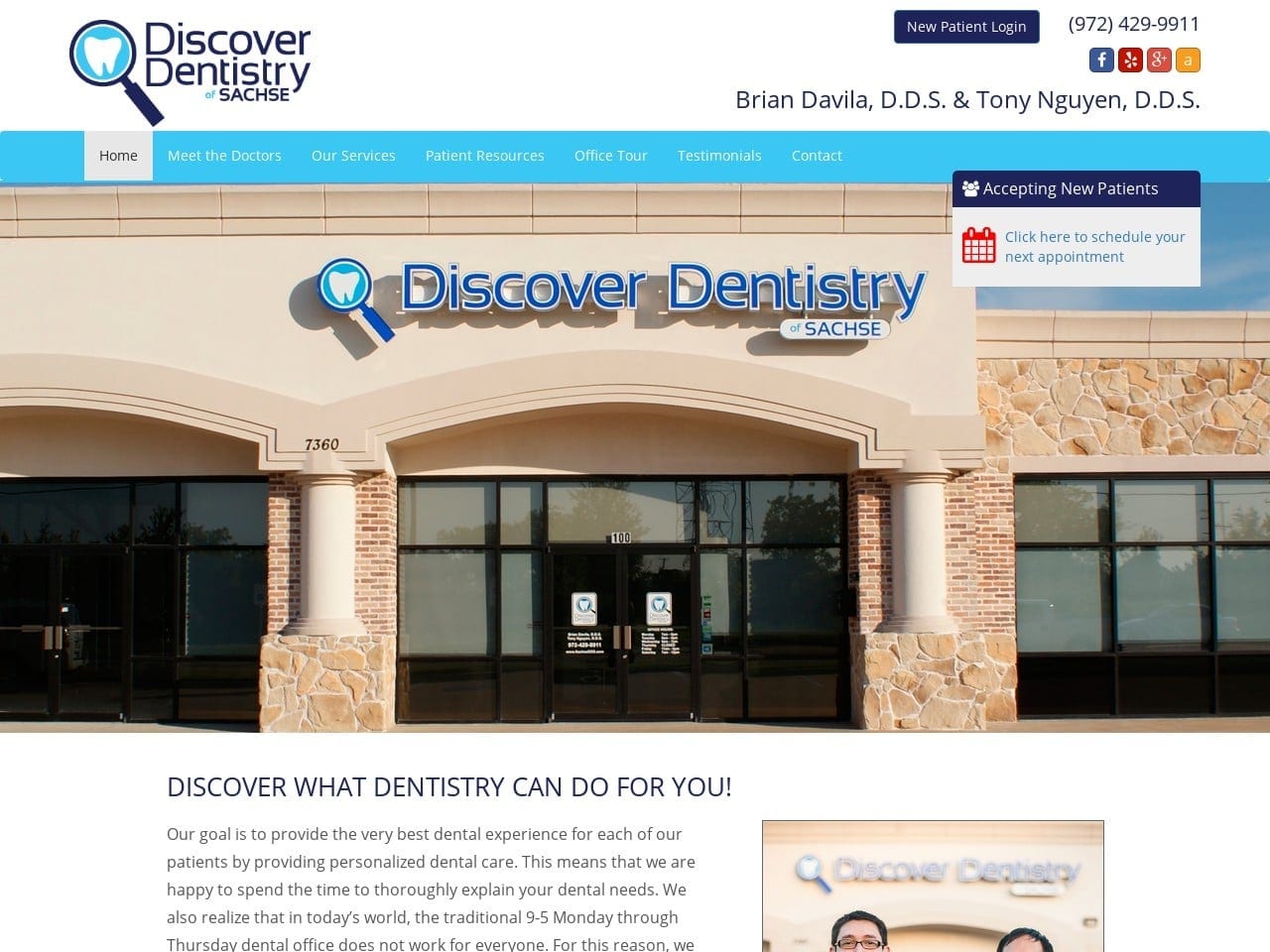 Discover Dentistry of Sachse Website Screenshot from sachsedds.com