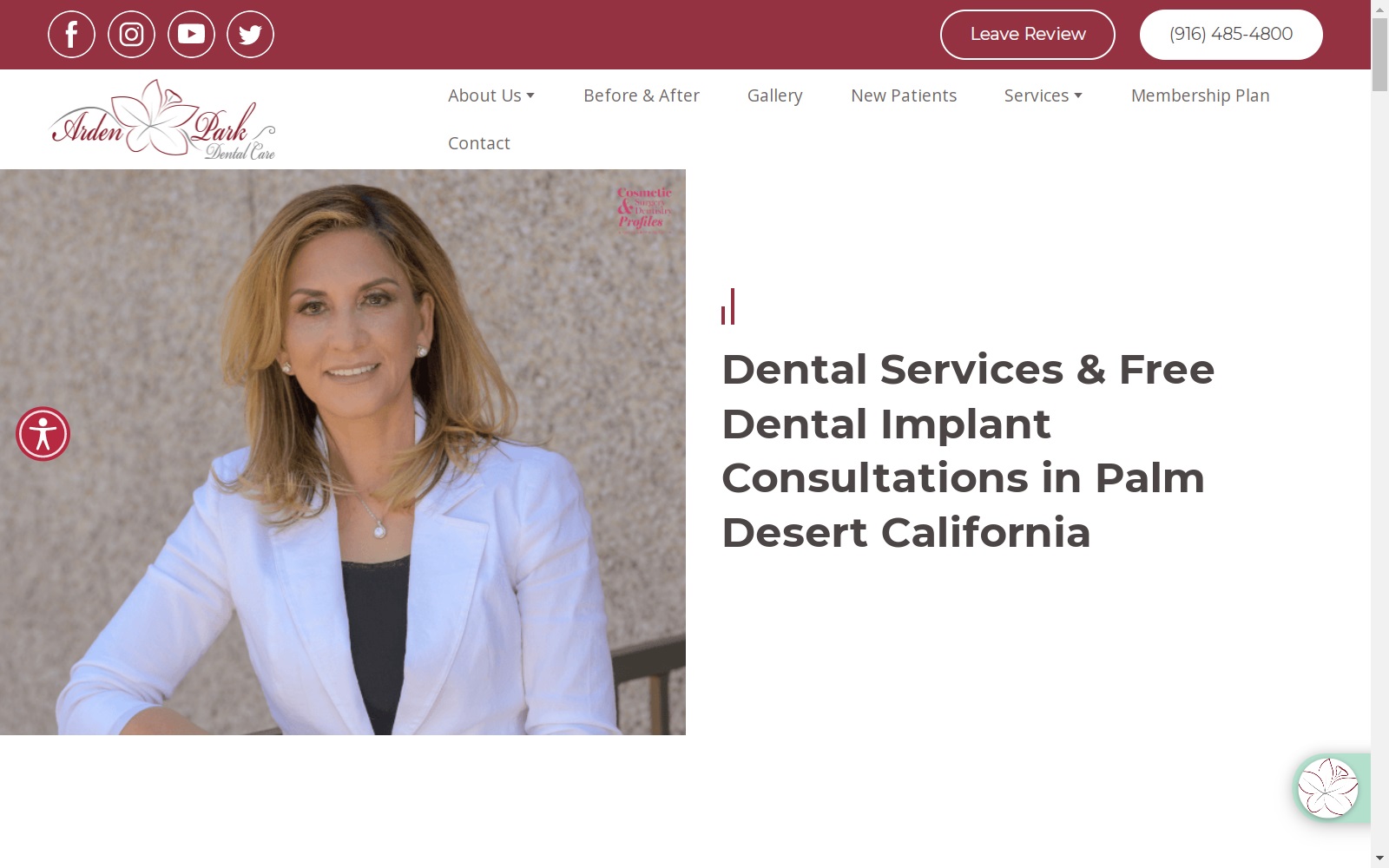 sacramentocosmeticdentist.com screenshot