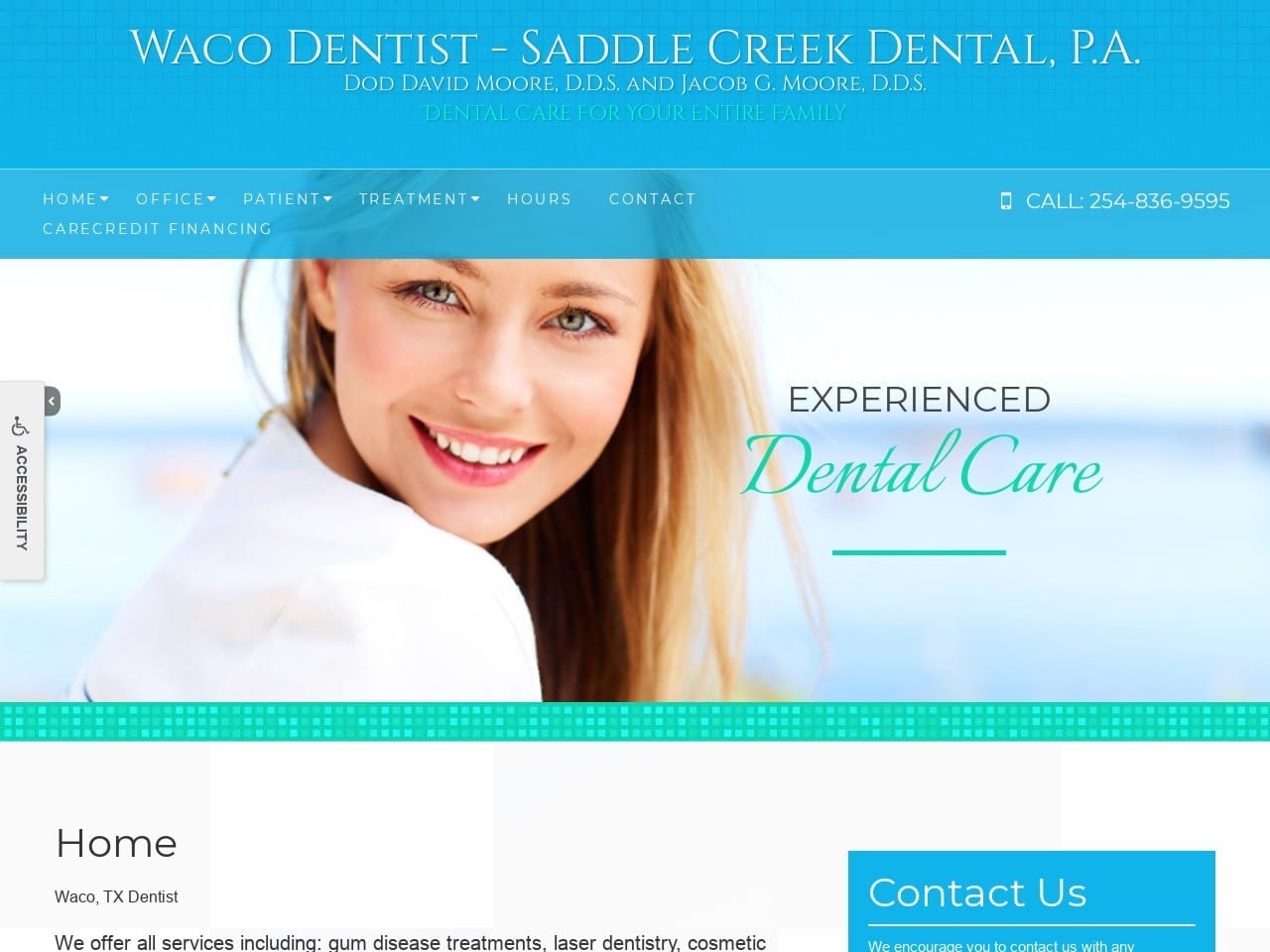 Saddle Creek Dental Website Screenshot from saddlecreekdental.com