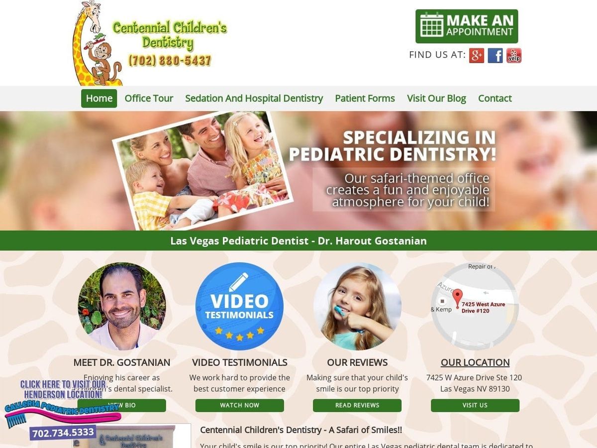 Dr. Harout V. Gostanian DDS MSD Website Screenshot from safaridentistry.com