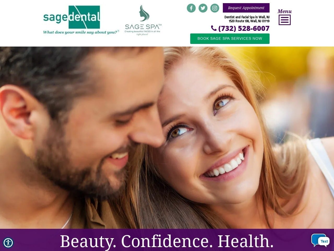 Sage Dental Pa Website Screenshot from sagedentalnj.com