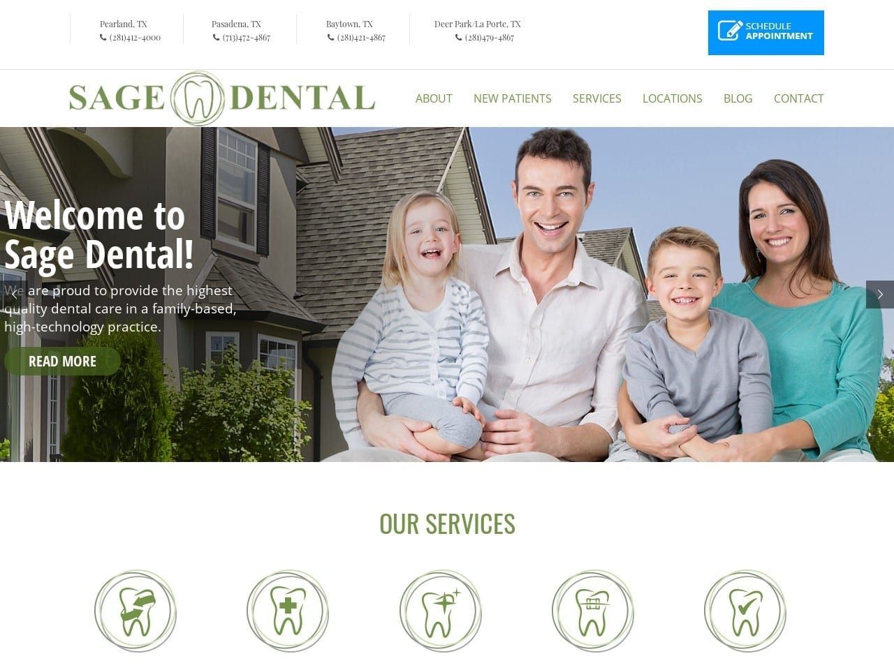 Sage Dental Website Screenshot from sagesmiles.com