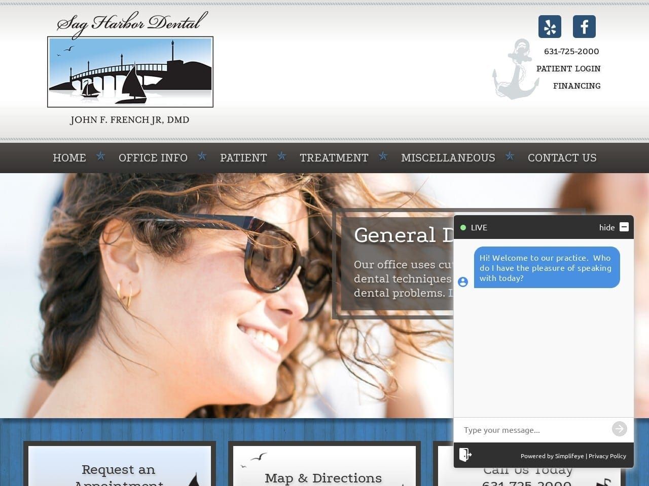 French John F DMD Website Screenshot from sagharbordental.com