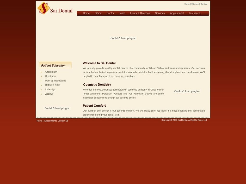 Sai Dental Website Screenshot from saidentalcare.com