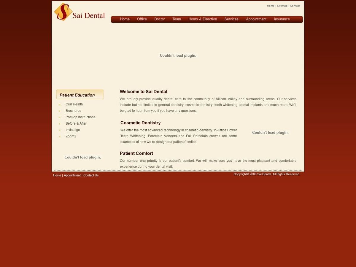 Sai Dental Website Screenshot from saidentalcare.com