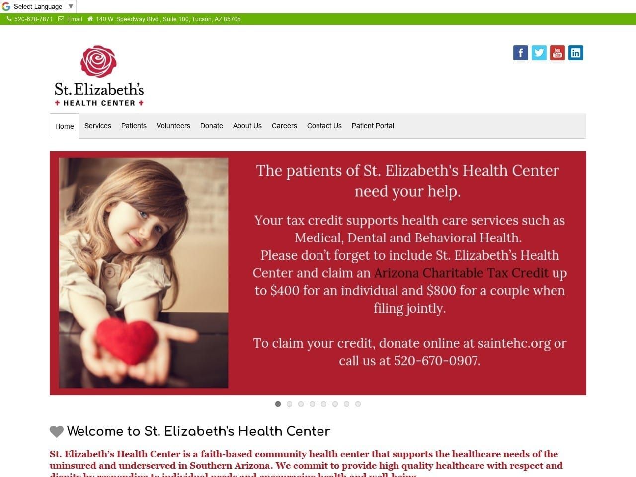 St Elizabeths Health Center Website Screenshot from saintehc.org