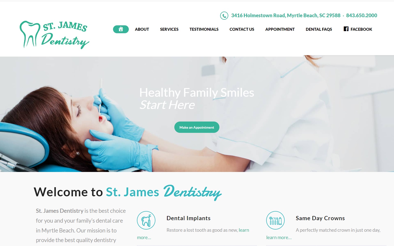 saintjamesdentistry.comscreenshot