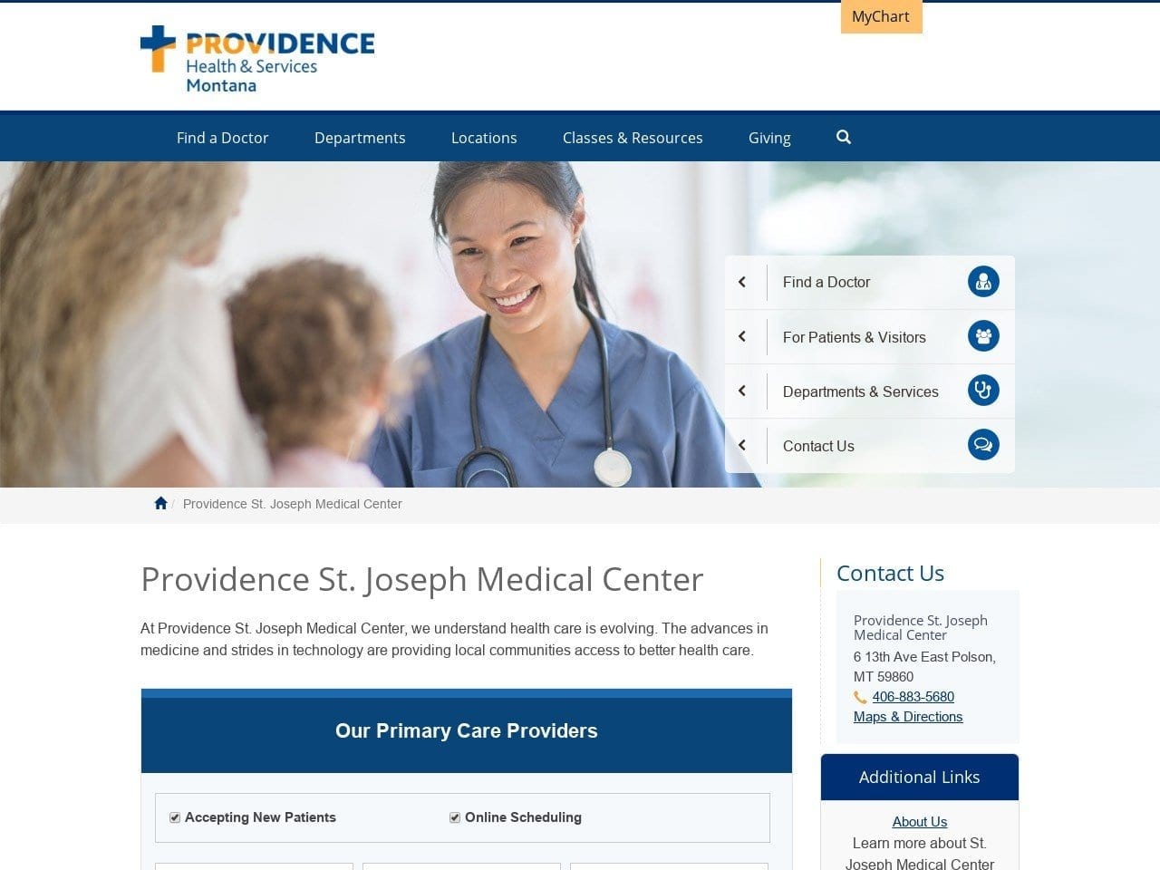 St Joseph Medical Clinic Website Screenshot from saintjoes.org