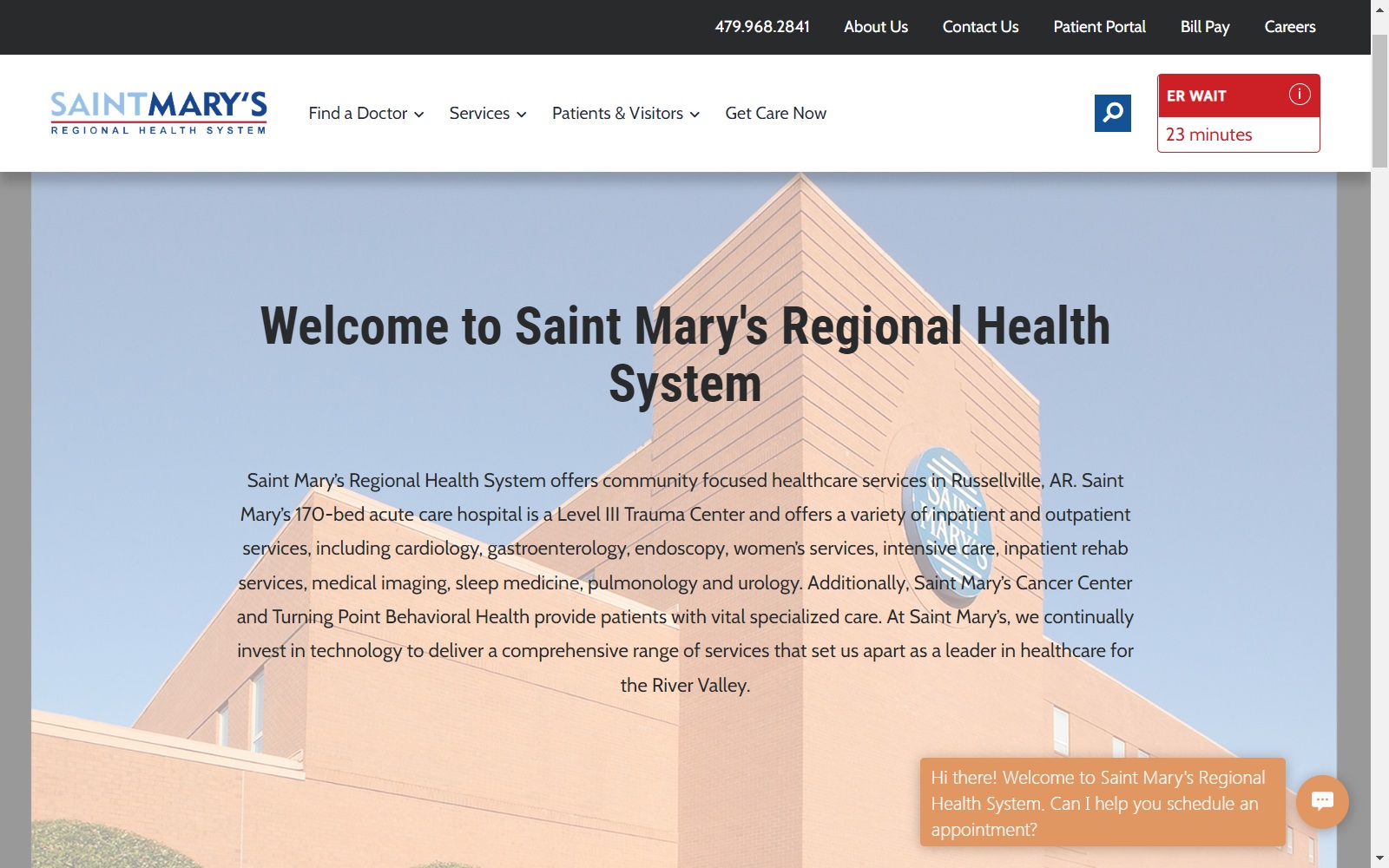 saintmarysregional.com screenshot