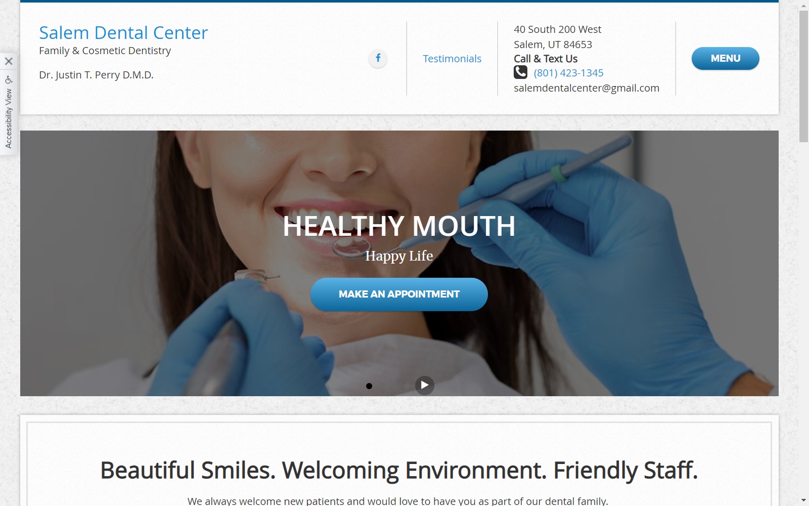 salemdentalctr.com screenshot