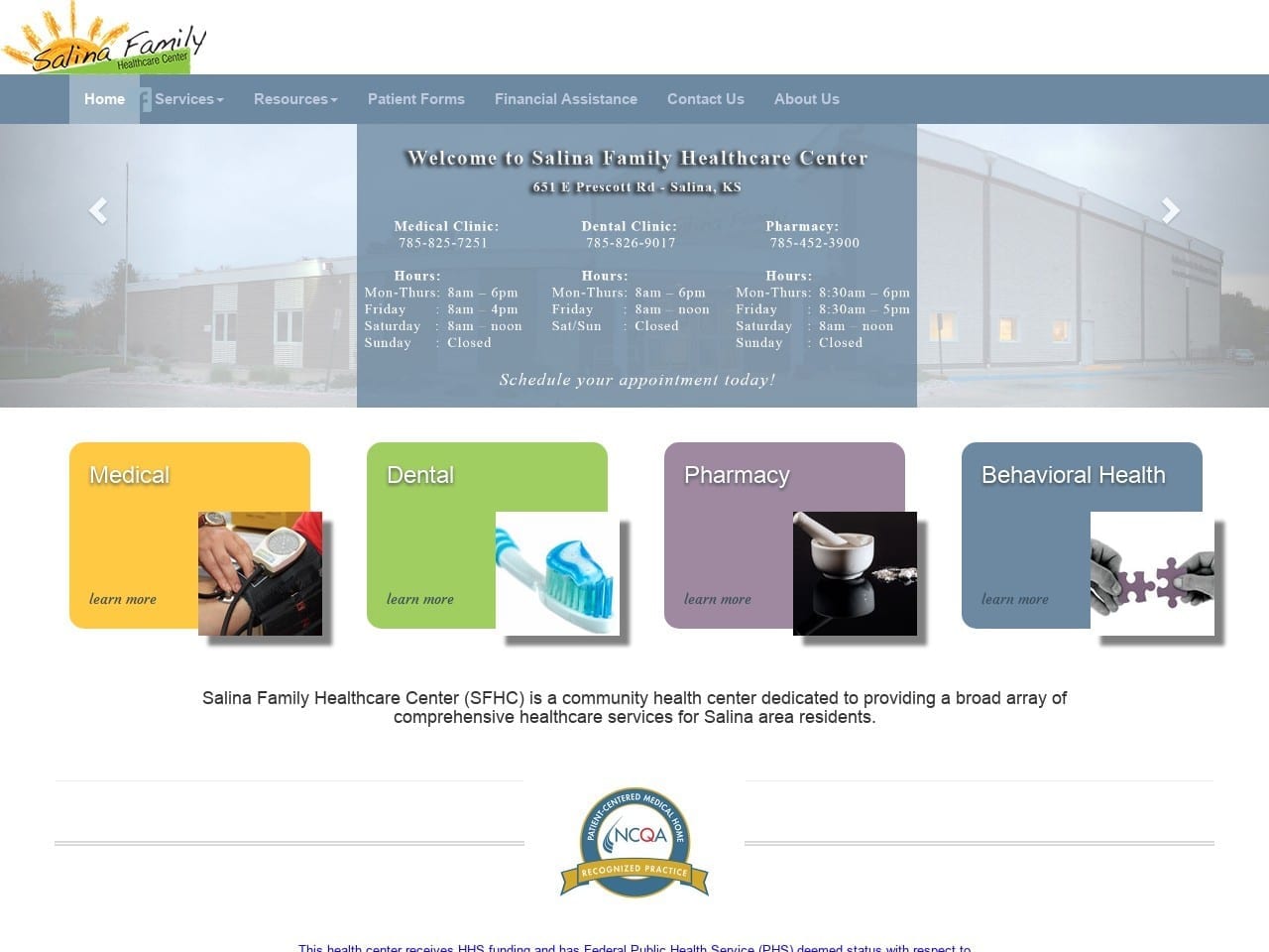 Salina Family Healthcare Website Screenshot from salinahealth.org