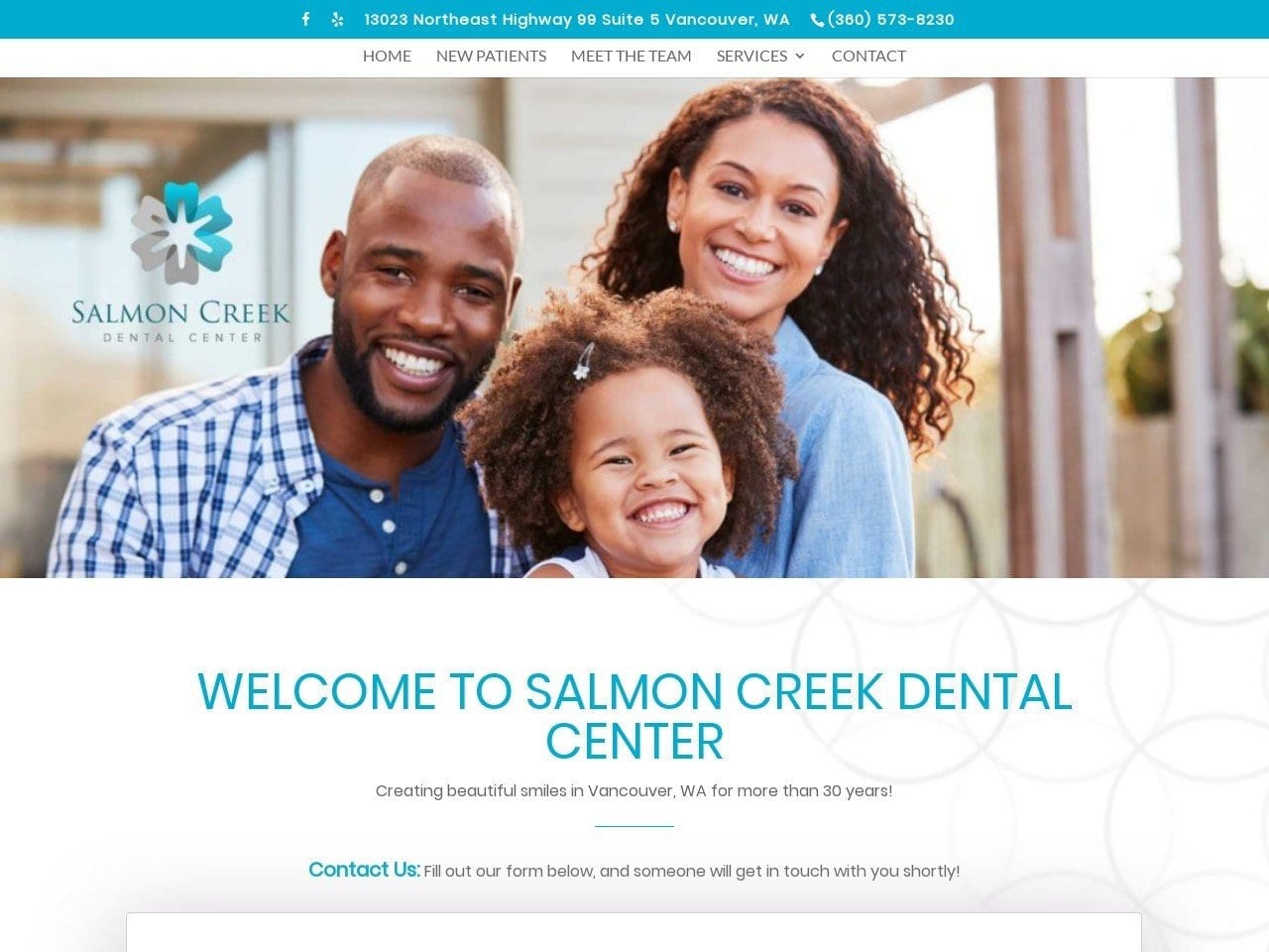 Salmon Creek Dental Center Website Screenshot from salmoncreekdental.com