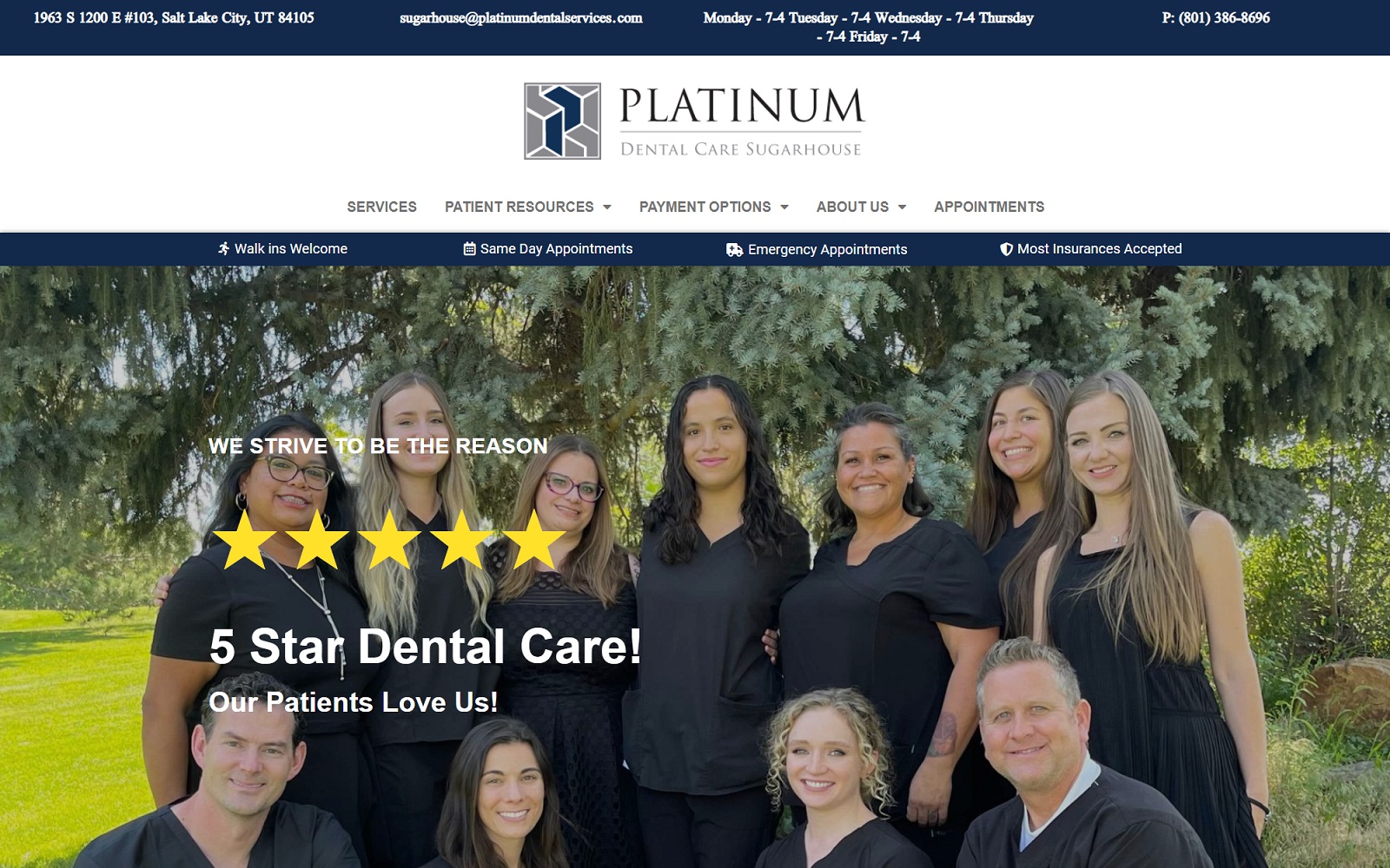 saltlakecitydental.com screenshot