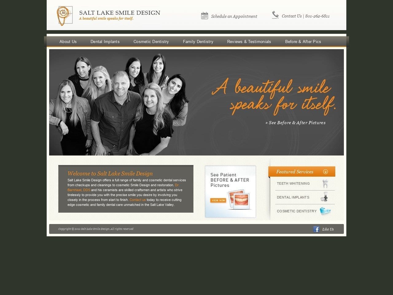 Salt Lake Smile Design Website Screenshot from saltlakesmiledesign.com