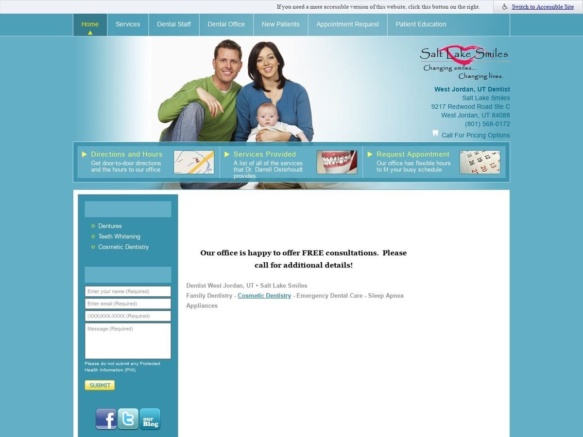 Dr. Darrell L. Osterhoudt DMD Website Screenshot from saltlakesmiles.com