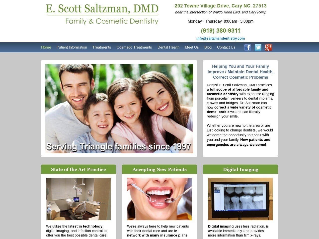 Saltzman Dentistry Website Screenshot from saltzmandentistry.com