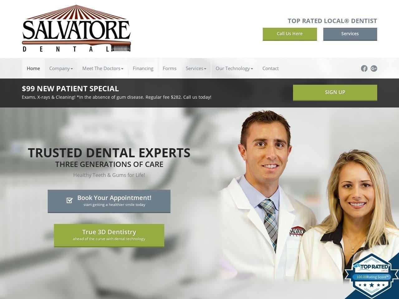 Salvatore Dentis Website Screenshot from salvatoredental.com