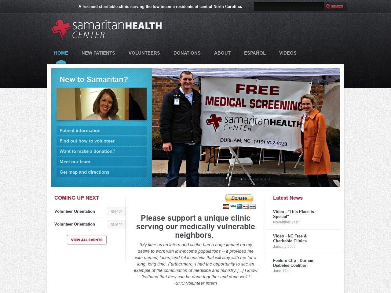 Samaritan Health Center Website Screenshot from samaritanhealthcenter.org