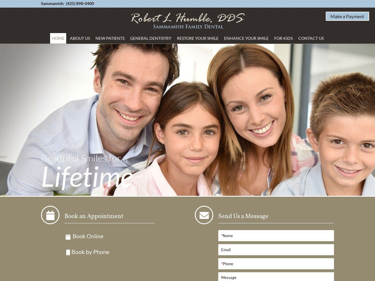 Robert L. Humble DDS Website Screenshot from sammamishfamilydental.com