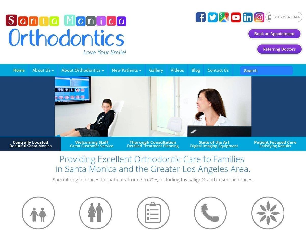 Santa Monica Orthodontics Website Screenshot from samoortho.com