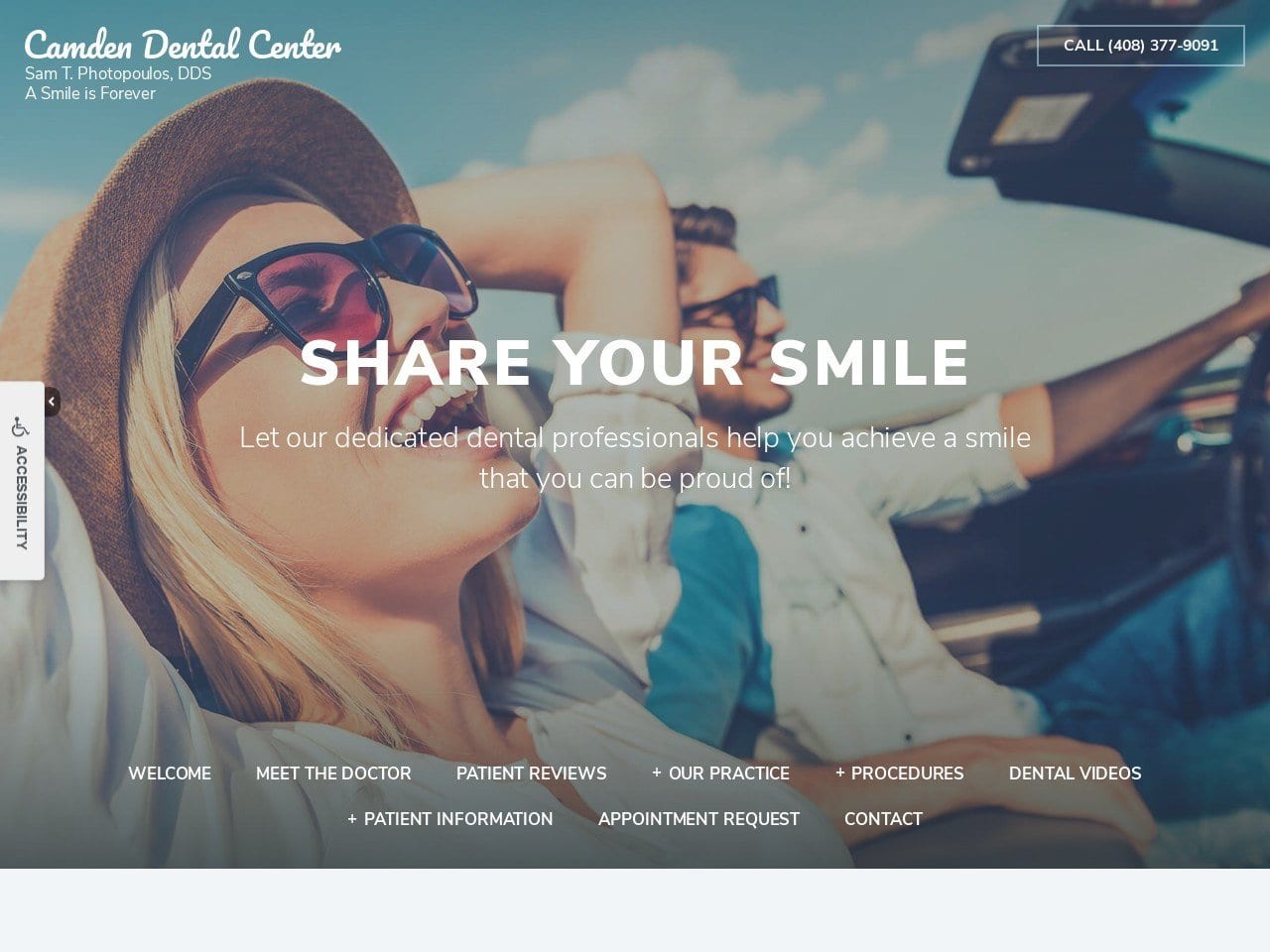 Camden Dental Center Website Screenshot from samphotopoulosdds.com