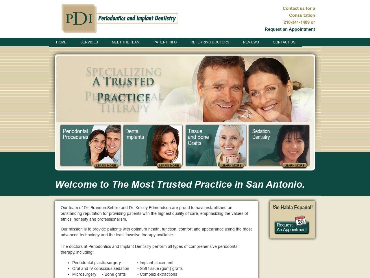 Periodontics And Implant Dentist Website Screenshot from sanantonioperio.com