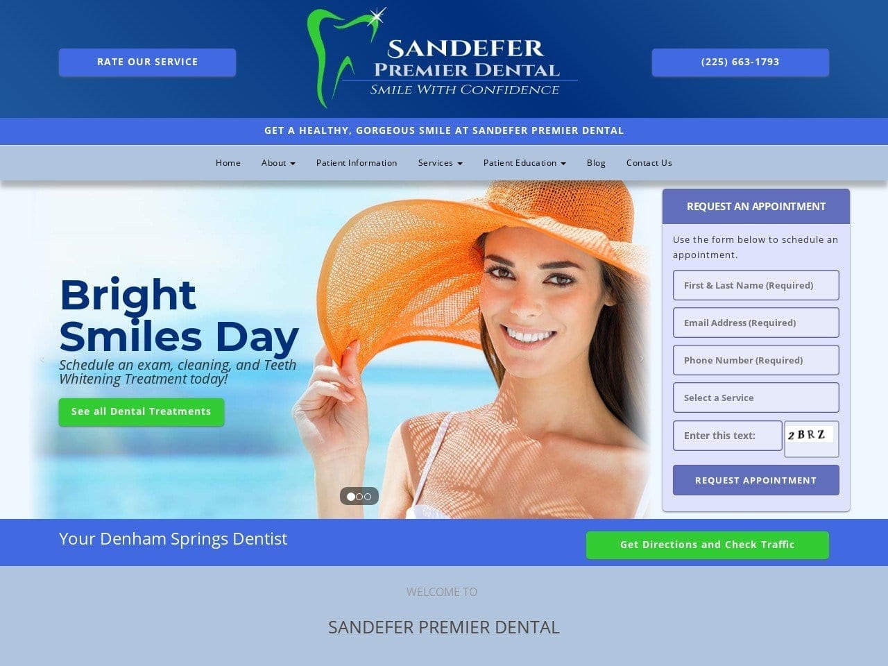 Clint N. Sandefer DDS Website Screenshot from sandeferpremierdental.com