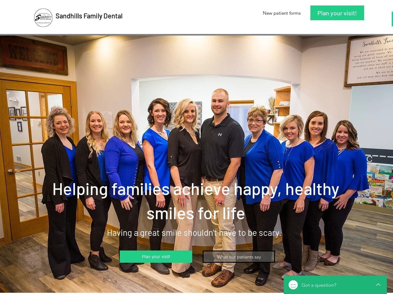 Sandhills Family Dental Website Screenshot from sandhillsfamilydental.com