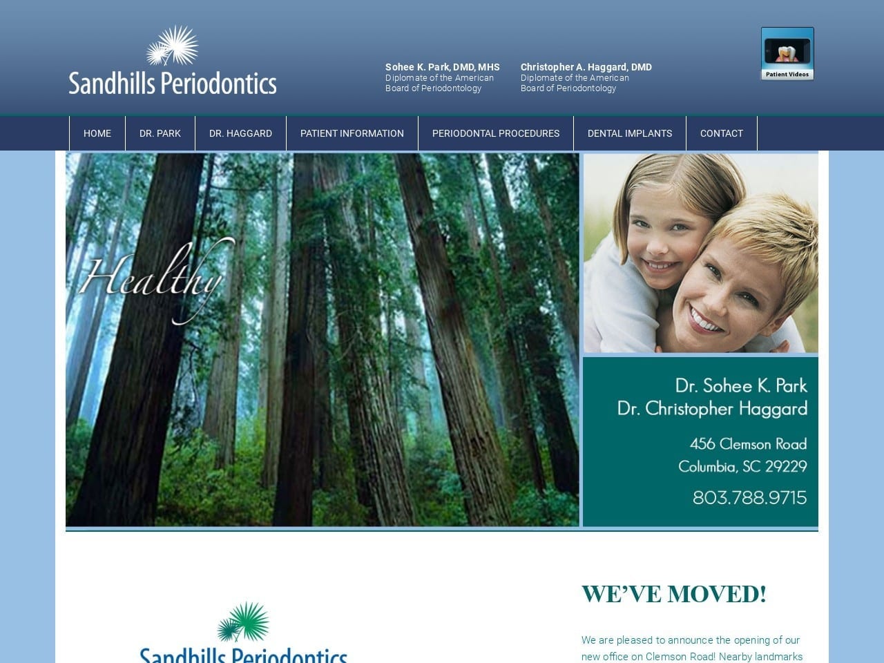 Sandhills Periodontics Website Screenshot from sandhillsperio.com