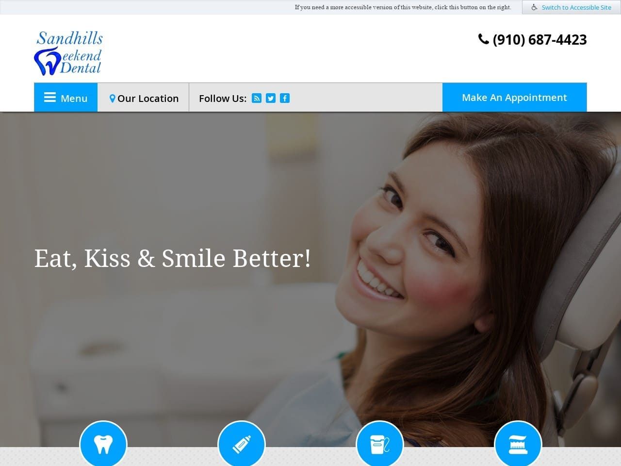 Sandhills Emergency Dental Clinic Website Screenshot from sandhillsweekenddental.com