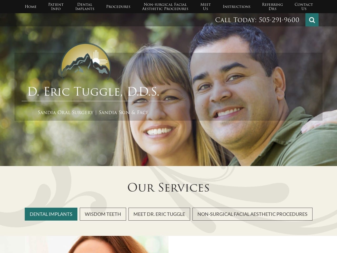 D. Eric Tuggle Dds Website Screenshot from sandiaoralsurgery.com