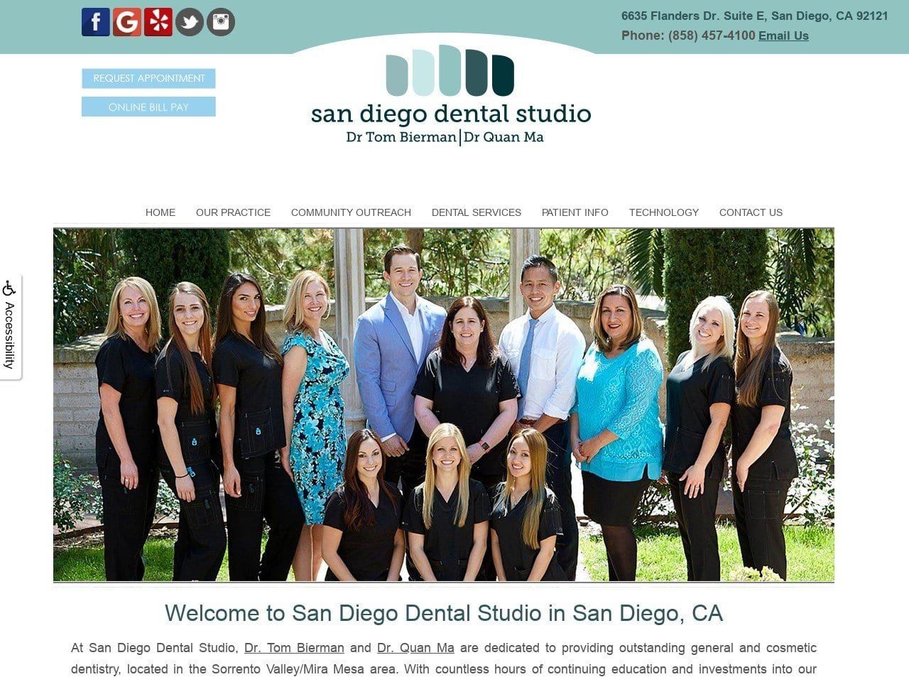 San Diego Dental Studio Website Screenshot from sandiegodentalstudio.com