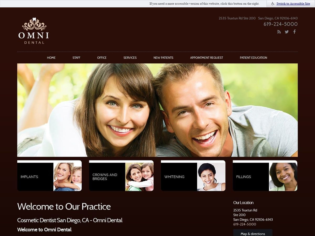 Omni Dental Associates Website Screenshot from sandiegodmd.com