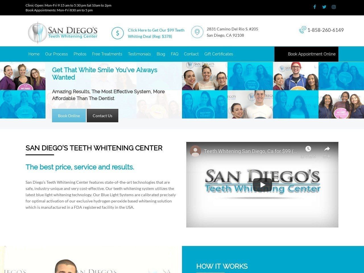 San Diego Dentist Website Screenshot from sandiegosteethwhitening.com