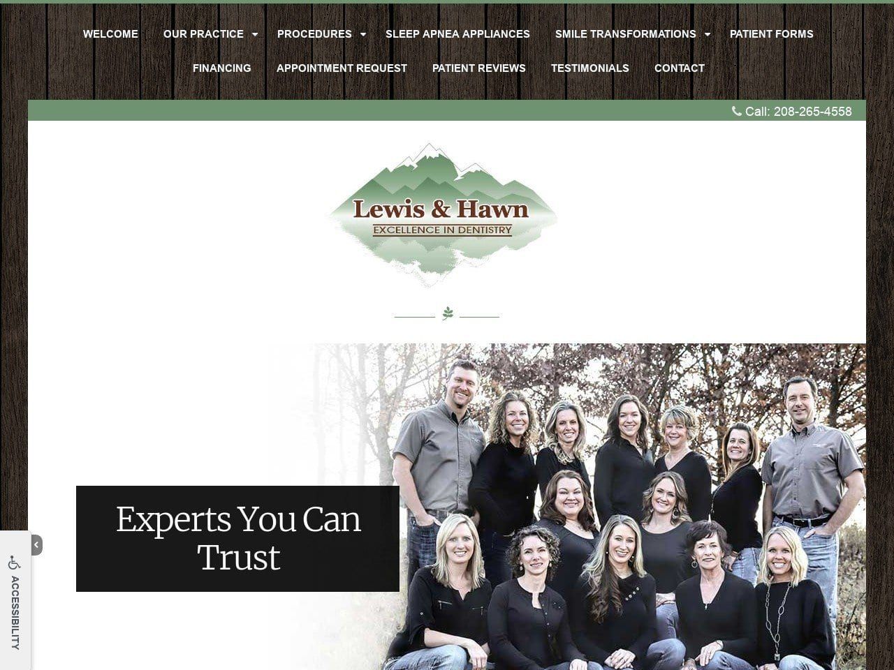 Lewis Dentist Website Screenshot from sandpointdentists.com
