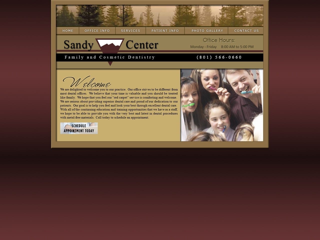 Sandy Dental Center Website Screenshot from sandydentalcare.com