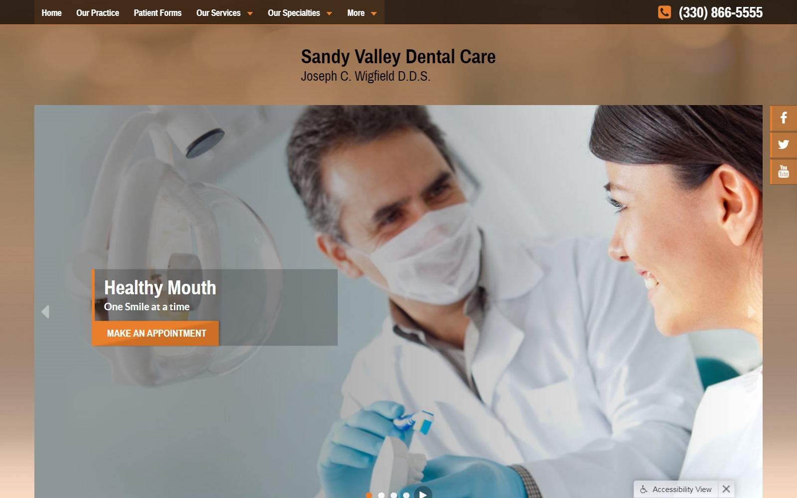 sandyvalleydental.com screenshot